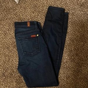 7FAMK dark wash skinny jeans